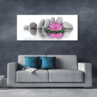 Photo sur toile Pierres fleurs art rose gris