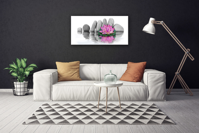 Photo sur toile Pierres fleurs art rose gris