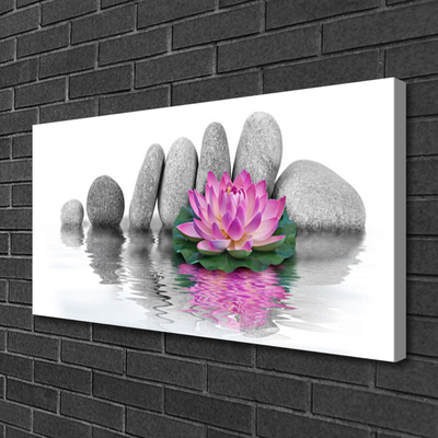 Photo sur toile Pierres fleurs art rose gris