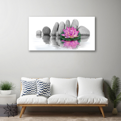 Photo sur toile Pierres fleurs art rose gris