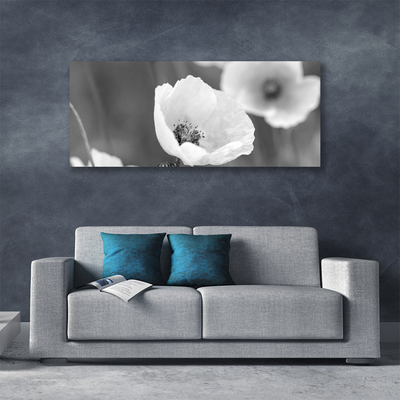 Photo sur toile Coquelicots floral gris