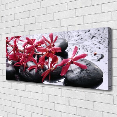 Photo sur toile Pierres fleurs art noir rouge