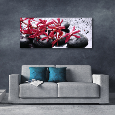 Photo sur toile Pierres fleurs art noir rouge