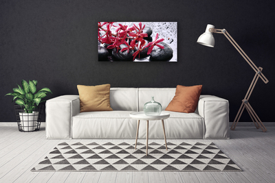 Photo sur toile Pierres fleurs art noir rouge