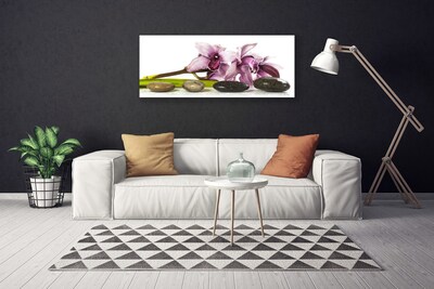 Photo sur toile Pierres fleurs floral rose gris noir