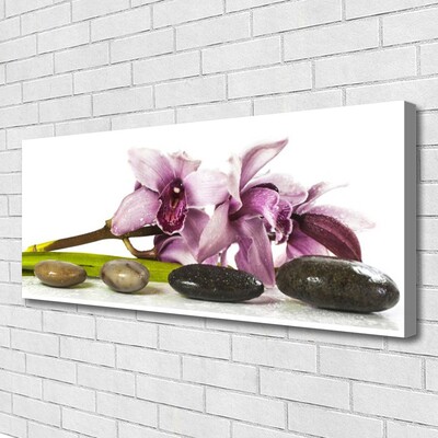 Photo sur toile Pierres fleurs floral rose gris noir