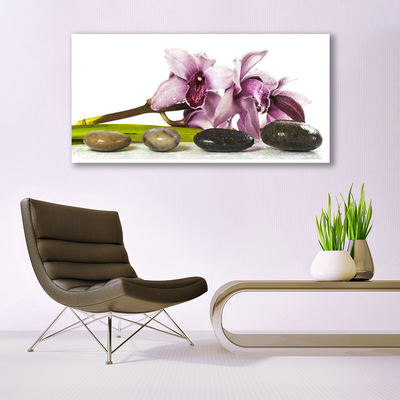 Photo sur toile Pierres fleurs floral rose gris noir