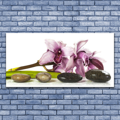 Photo sur toile Pierres fleurs floral rose gris noir