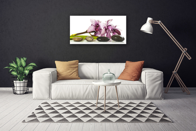 Photo sur toile Pierres fleurs floral rose gris noir