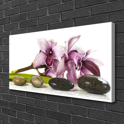 Photo sur toile Pierres fleurs floral rose gris noir