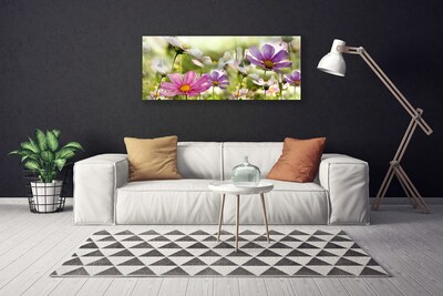 Photo sur toile Fleurs nature rose jaune vert