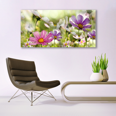 Photo sur toile Fleurs nature rose jaune vert