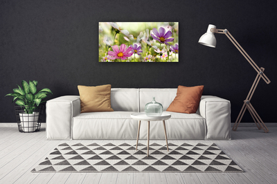 Photo sur toile Fleurs nature rose jaune vert