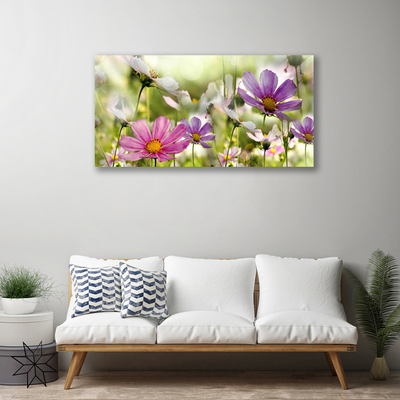 Photo sur toile Fleurs nature rose jaune vert