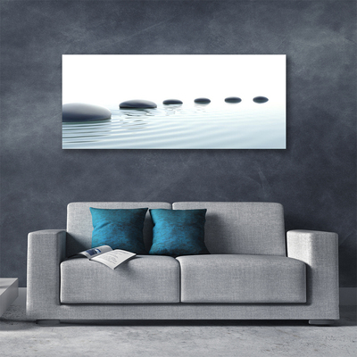 Photo sur toile Pierres eau art gris bleu blanc