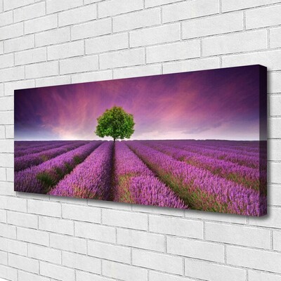 Photo sur toile Arbre prairie nature rose vert violet