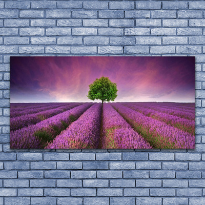 Photo sur toile Arbre prairie nature rose vert violet