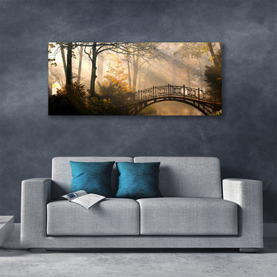 Photo sur toile Forêt pont architecture brun vert