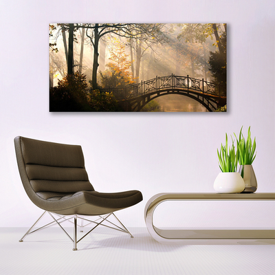 Photo sur toile Forêt pont architecture brun vert
