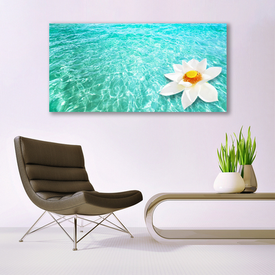 Photo sur toile Fleur eau art bleu blanc