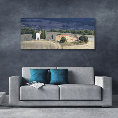 Photo sur toile Prairie arbres paysage vert