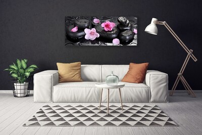 Photo sur toile Pierres fleurs art rose noir