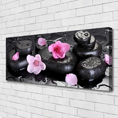 Photo sur toile Pierres fleurs art rose noir