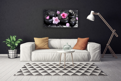 Photo sur toile Pierres fleurs art rose noir