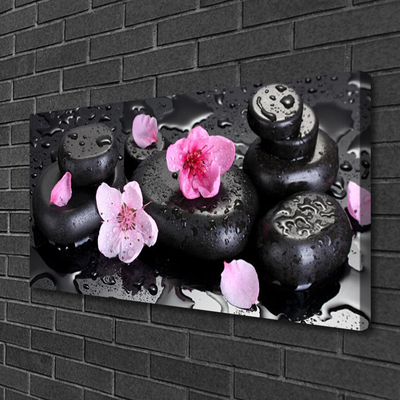 Photo sur toile Pierres fleurs art rose noir