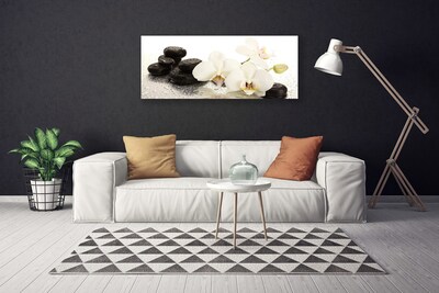 Photo sur toile Pierres fleurs floral blanc noir