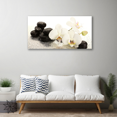 Photo sur toile Pierres fleurs floral blanc noir