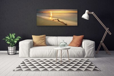 Photo sur toile Plage mer paysage brun bleu jaune