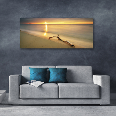 Photo sur toile Plage mer paysage brun bleu jaune