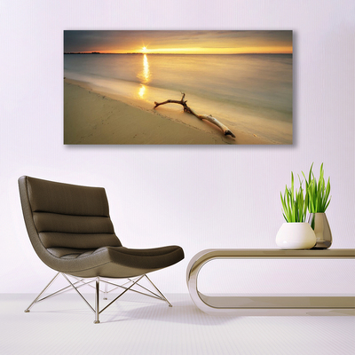 Photo sur toile Plage mer paysage brun bleu jaune