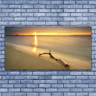 Photo sur toile Plage mer paysage brun bleu jaune