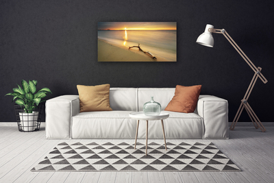 Photo sur toile Plage mer paysage brun bleu jaune