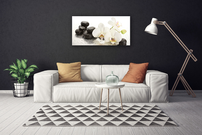 Photo sur toile Fleurs pierres floral blanc noir