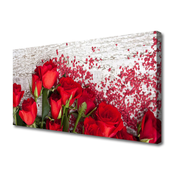 Photo sur toile Roses floral rouge vert