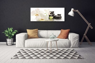 Photo sur toile Pierres fleurs floral blanc noir