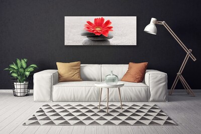 Photo sur toile Pierres fleurs art orange gris