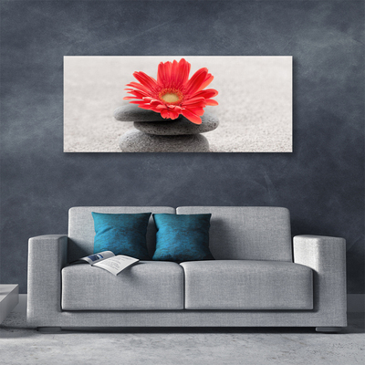 Photo sur toile Pierres fleurs art orange gris