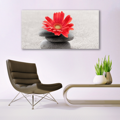 Photo sur toile Pierres fleurs art orange gris