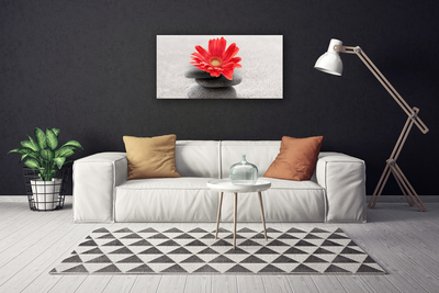 Photo sur toile Pierres fleurs art orange gris