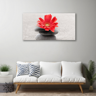 Photo sur toile Pierres fleurs art orange gris