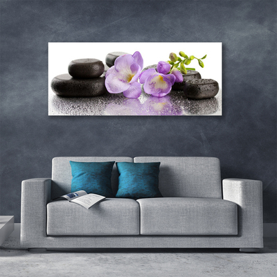 Photo sur toile Pierres fleurs art rose noir