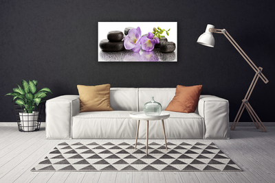 Photo sur toile Pierres fleurs art rose noir