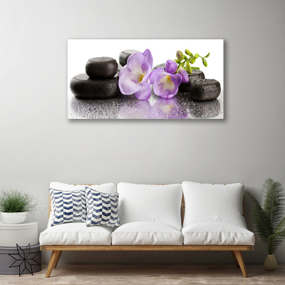 Photo sur toile Pierres fleurs art rose noir