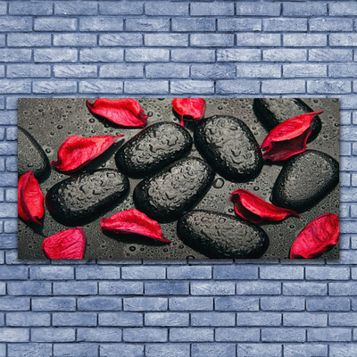 Photo sur toile Pétales pierres art rouge gris