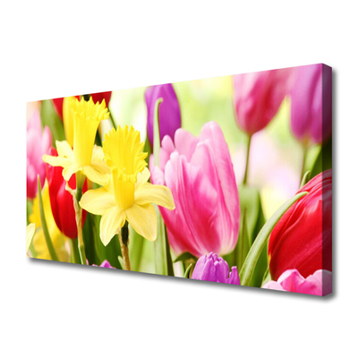 Photo sur toile Fleurs floral rouge jaune vert