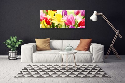 Photo sur toile Fleurs floral rouge jaune vert